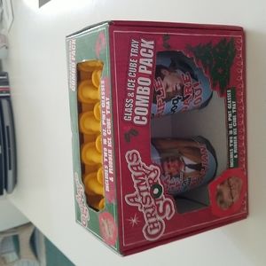 A Christmas Story Glasses and Ice Cube Tray Combo Pack ~ Brand New in box!